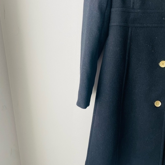 J. Crew Black and Gold Pea Coat with Notched Lapel - Picture 4 of 8